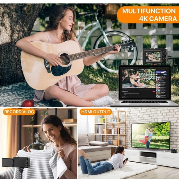 4K Digital Camera for Photography with 3'' 180°Flip Screen, Autofocus 48MP Vlogg - Picture 5 of 6